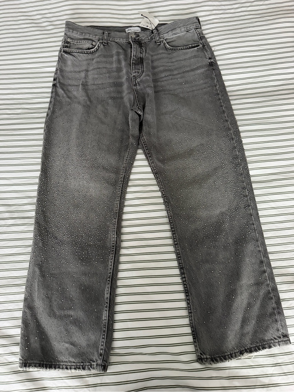 Zara Rhinestone Straight Leg Jeans – Size 14